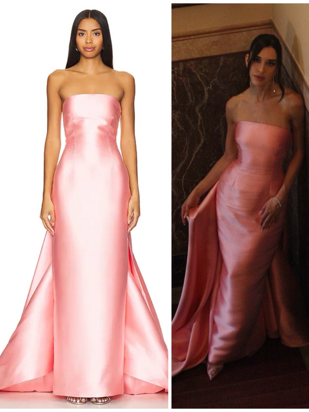 NWT Solace London Imani Strapless Faille Long Maxi Gown Light Pink Women’s 8